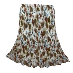 Gilli NWT Womens 1X Abstract Pleated Elastic Waist Midi Skirt Lined Flowy Artsy